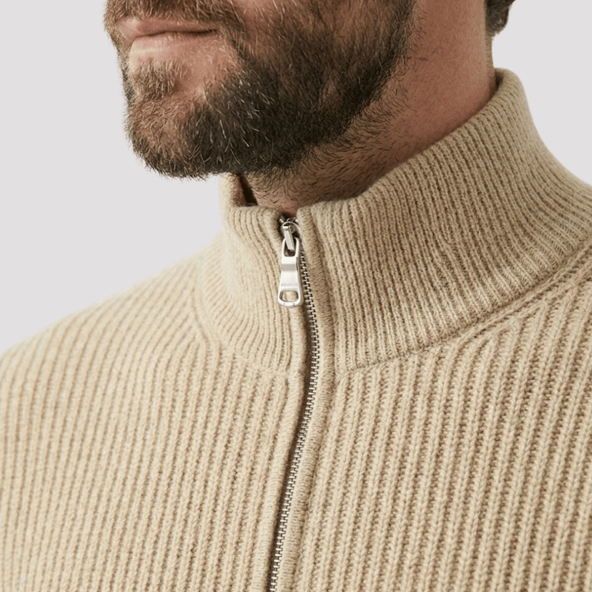 Conjunto Jaqueta Cardigan de Tricot com Zíper + Calça de Alfaiataria Preta