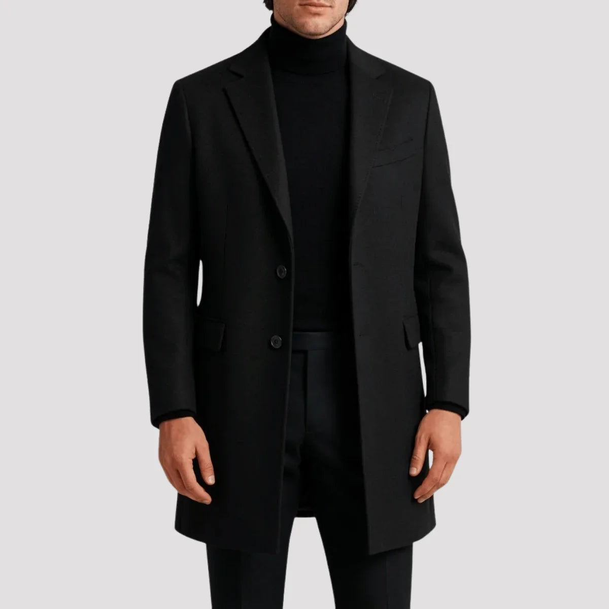 Sobretudo Masculino Longo Elegante
