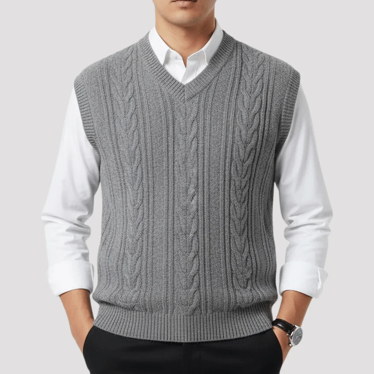 Colete Masculino de Tricot em Lã