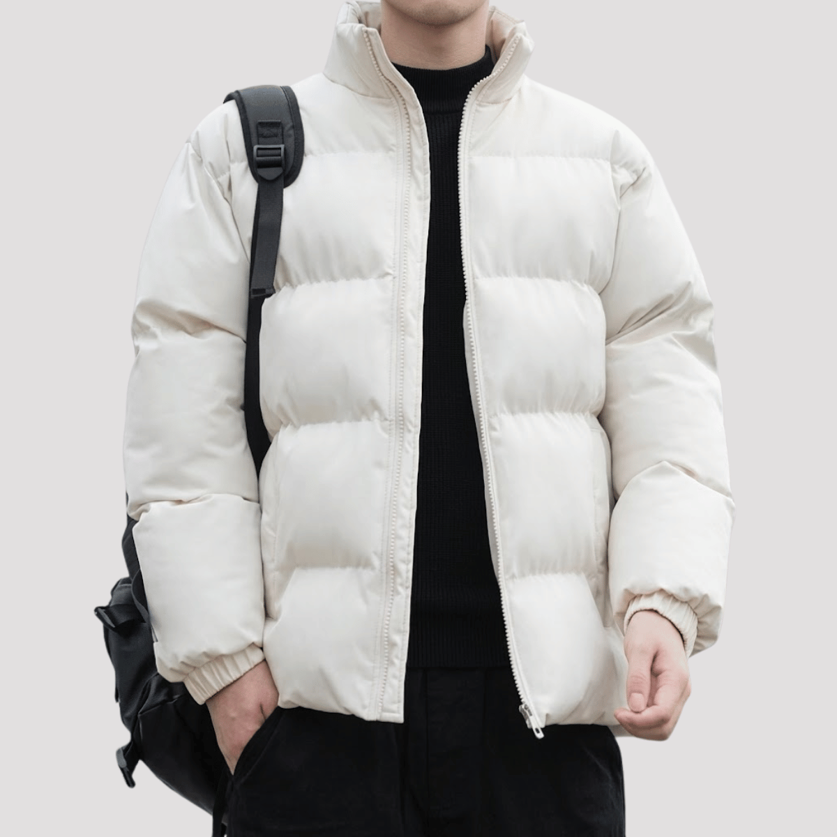 Jaqueta Masculina Puffer com Ziper