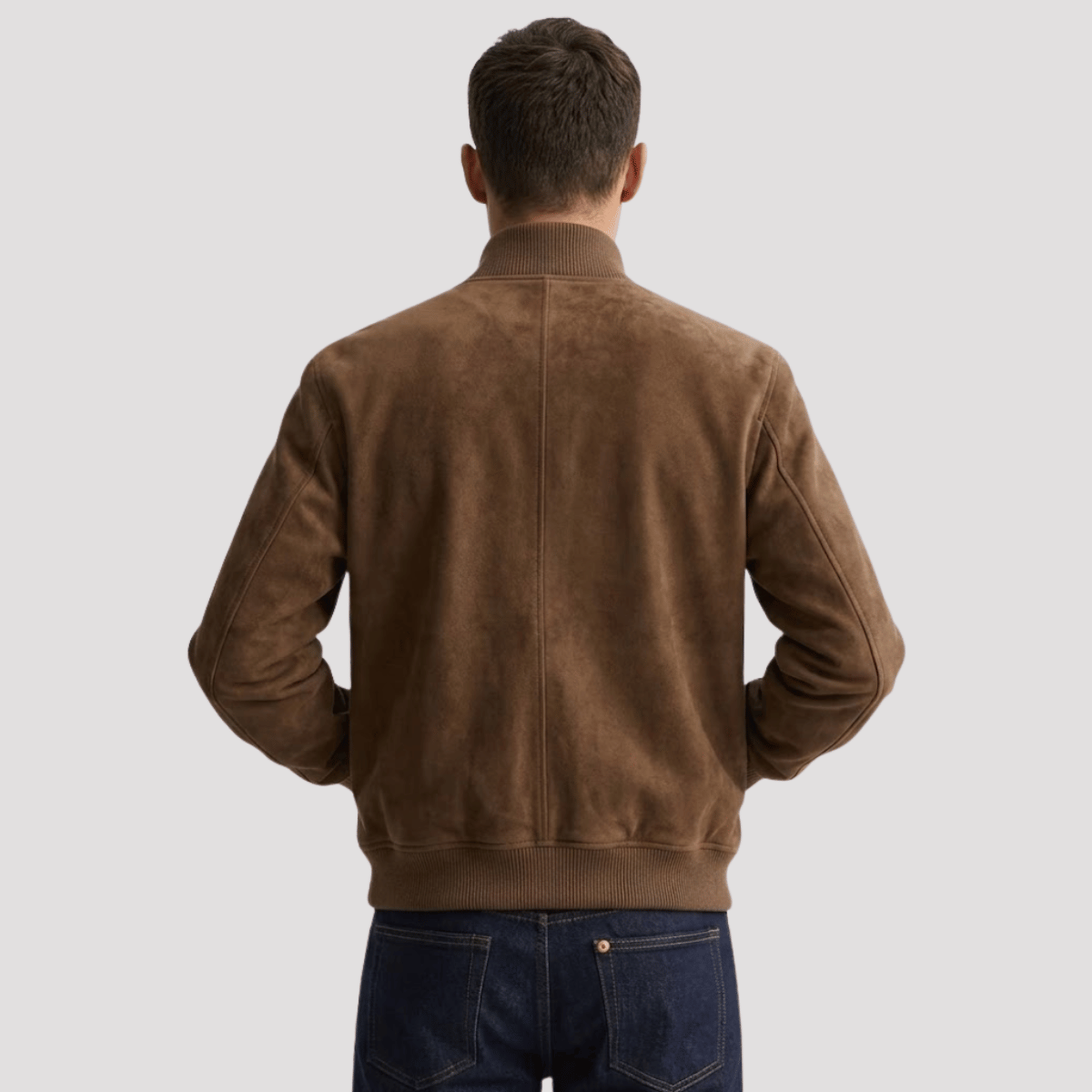 Jaqueta Masculina de Camurça com Ziper