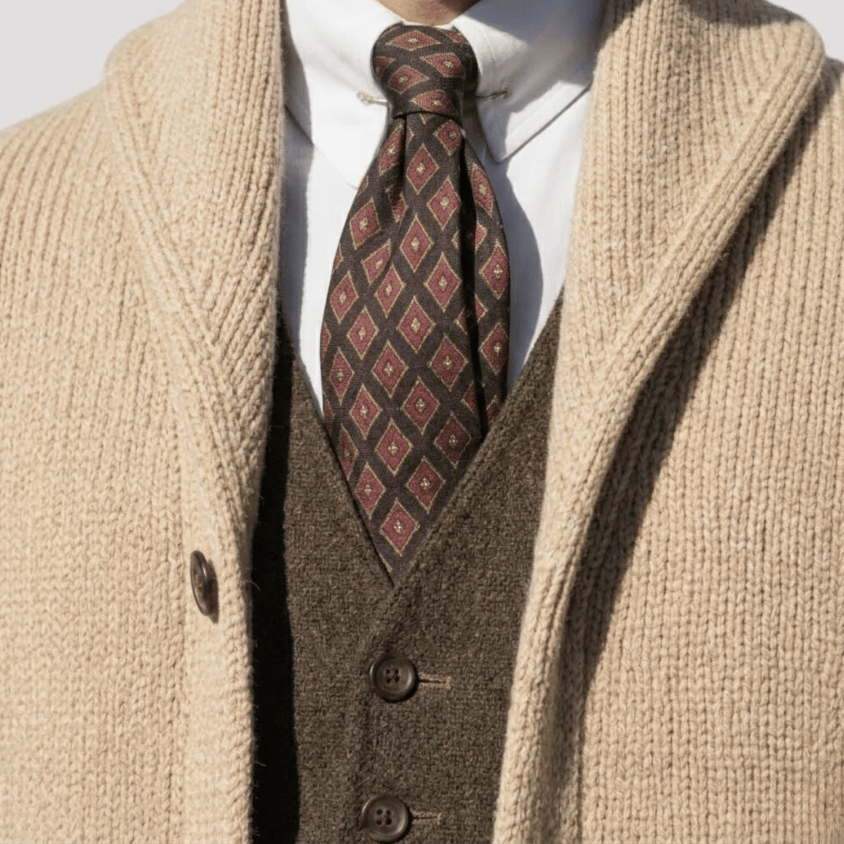 Cardigan Masculino Tricot Flanelado