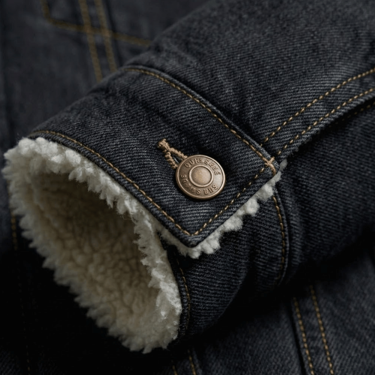 Jaqueta Jeans Masculina Forrada Preta