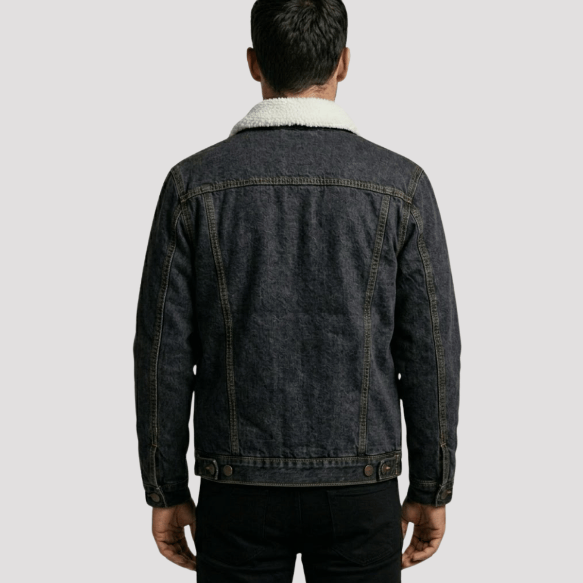 Jaqueta Jeans Masculina Forrada Preta