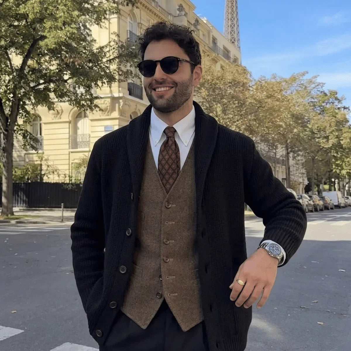 Cardigan Masculino Tricot Flanelado