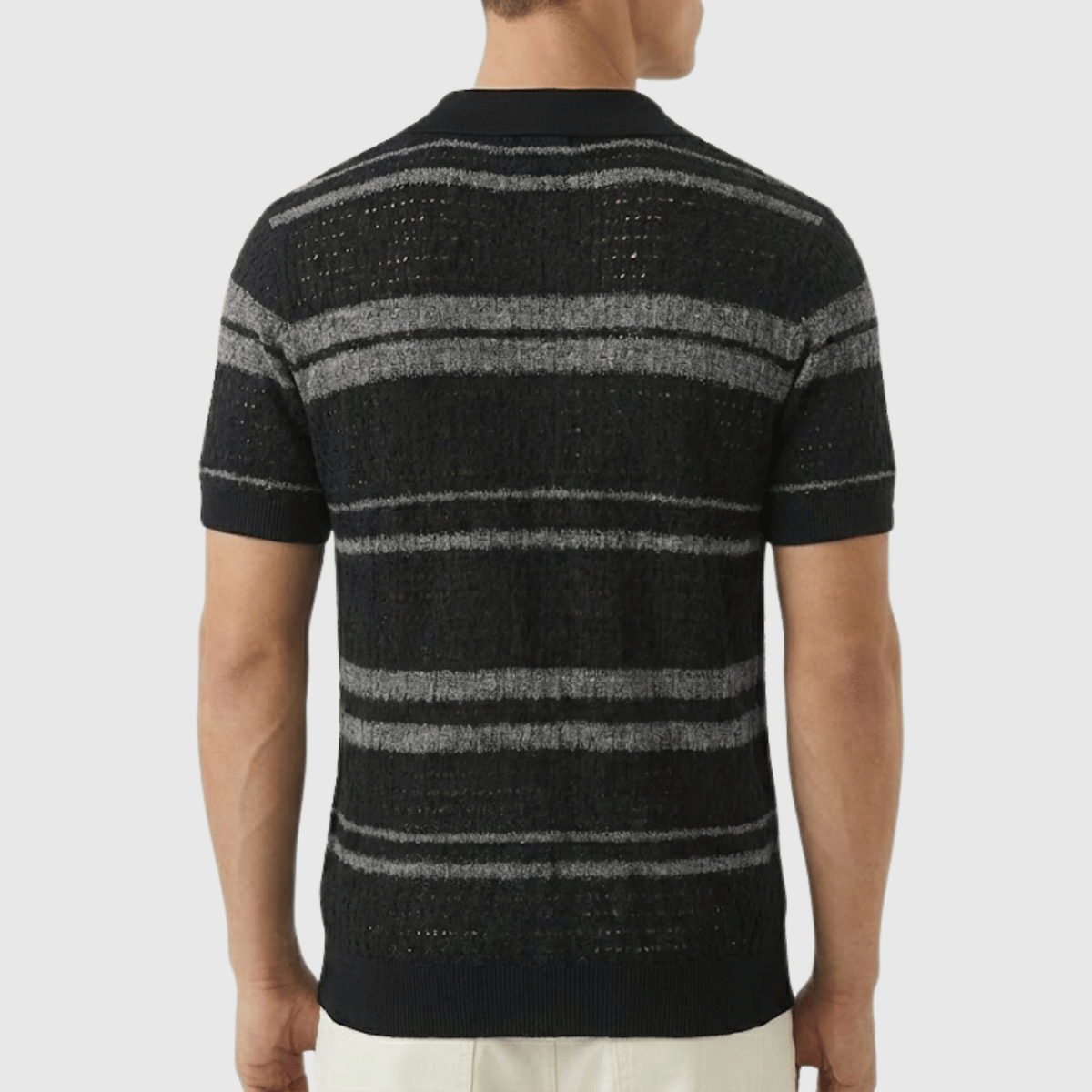 Camisa Polo Tricot Masculina Preta