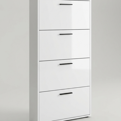Armário Sapateira Safira 4 Portas MDF branco em fundo neutro