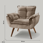 Kit 2 Poltronas Decorativas Opala - medidas: Altura 85cm, Largura 84cm, Profundidade 66cm