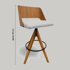Banqueta Estofada Litoriane - medidas: Altura aprox. 65cm
