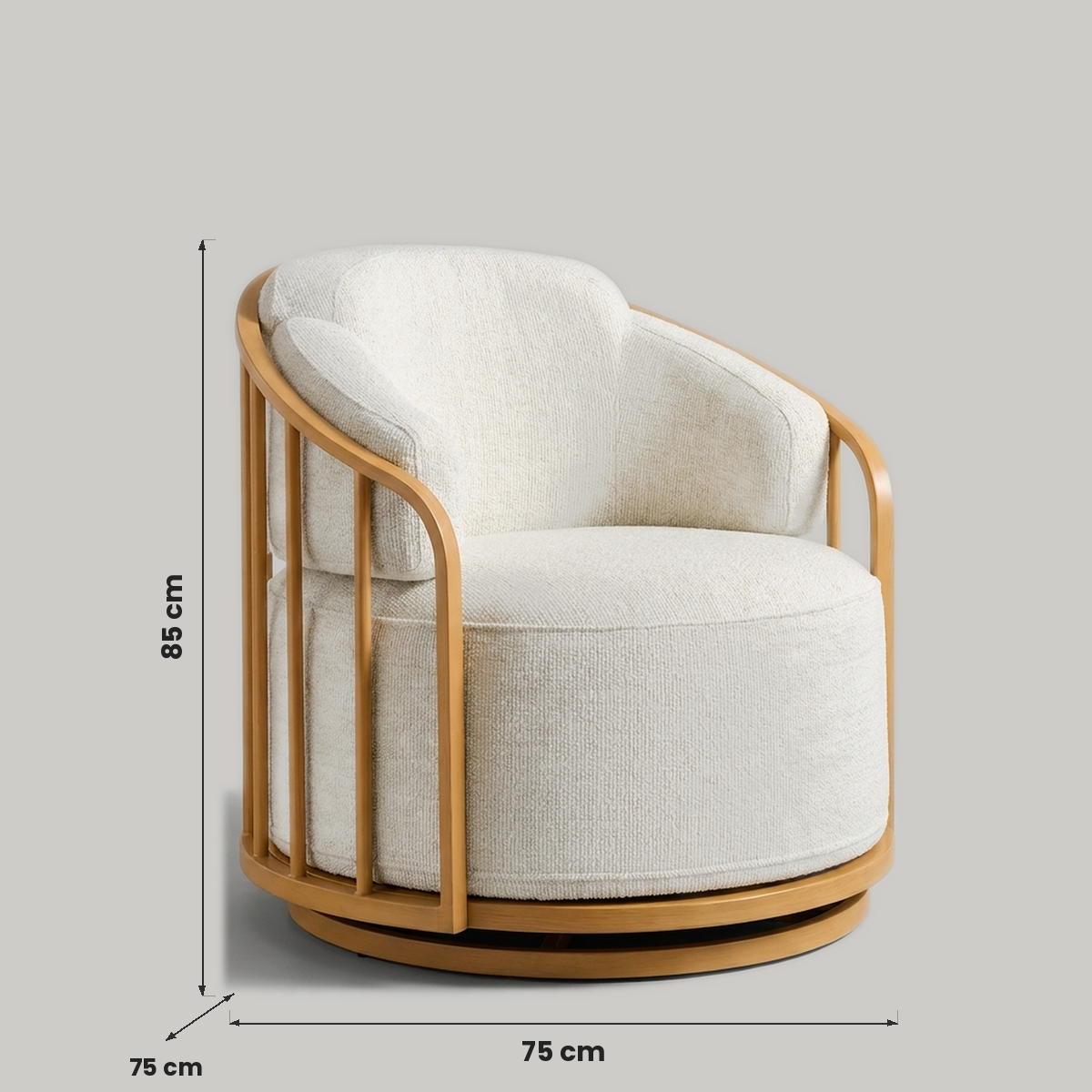 Poltrona Giratória Montara - medidas: Altura 85cm, Largura 75cm, Profundidade 75cm
