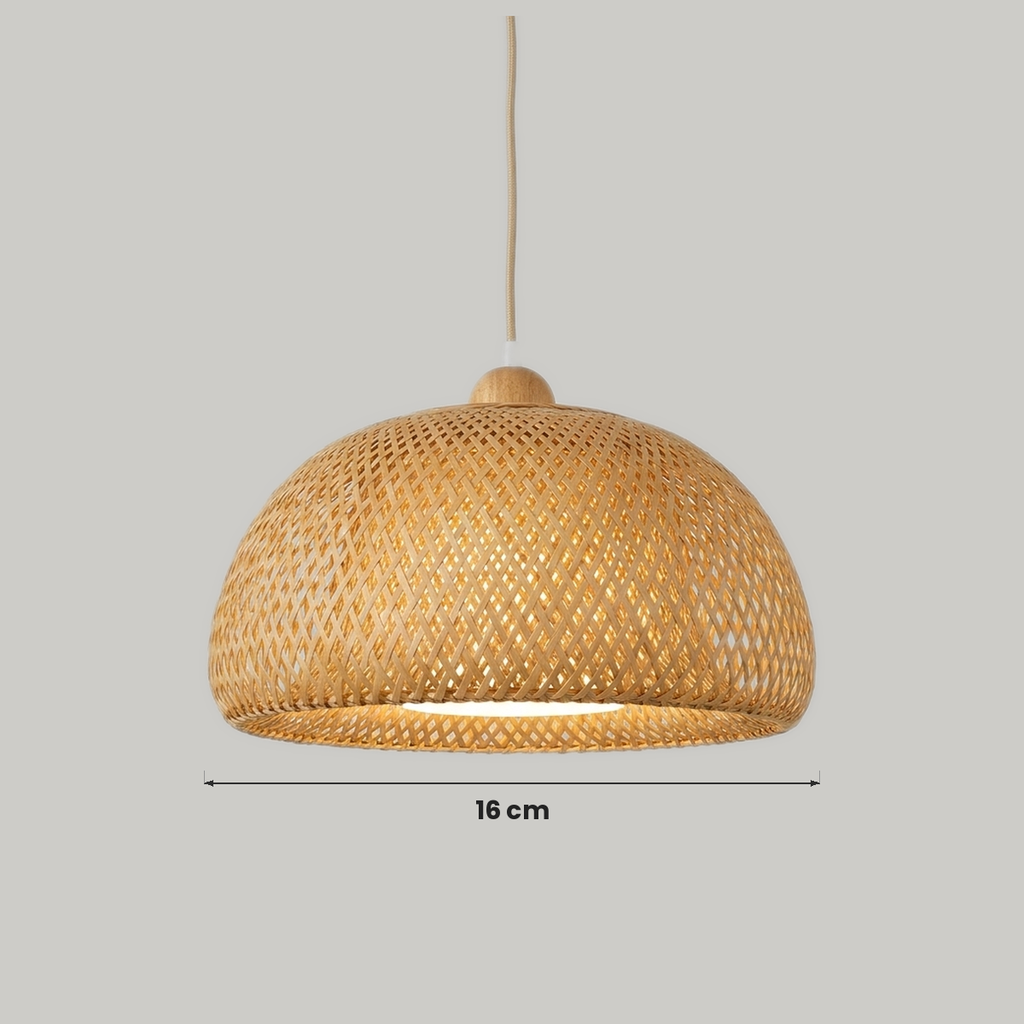 Lustre Bambu Wood - medidas: Diâmetro 16cm