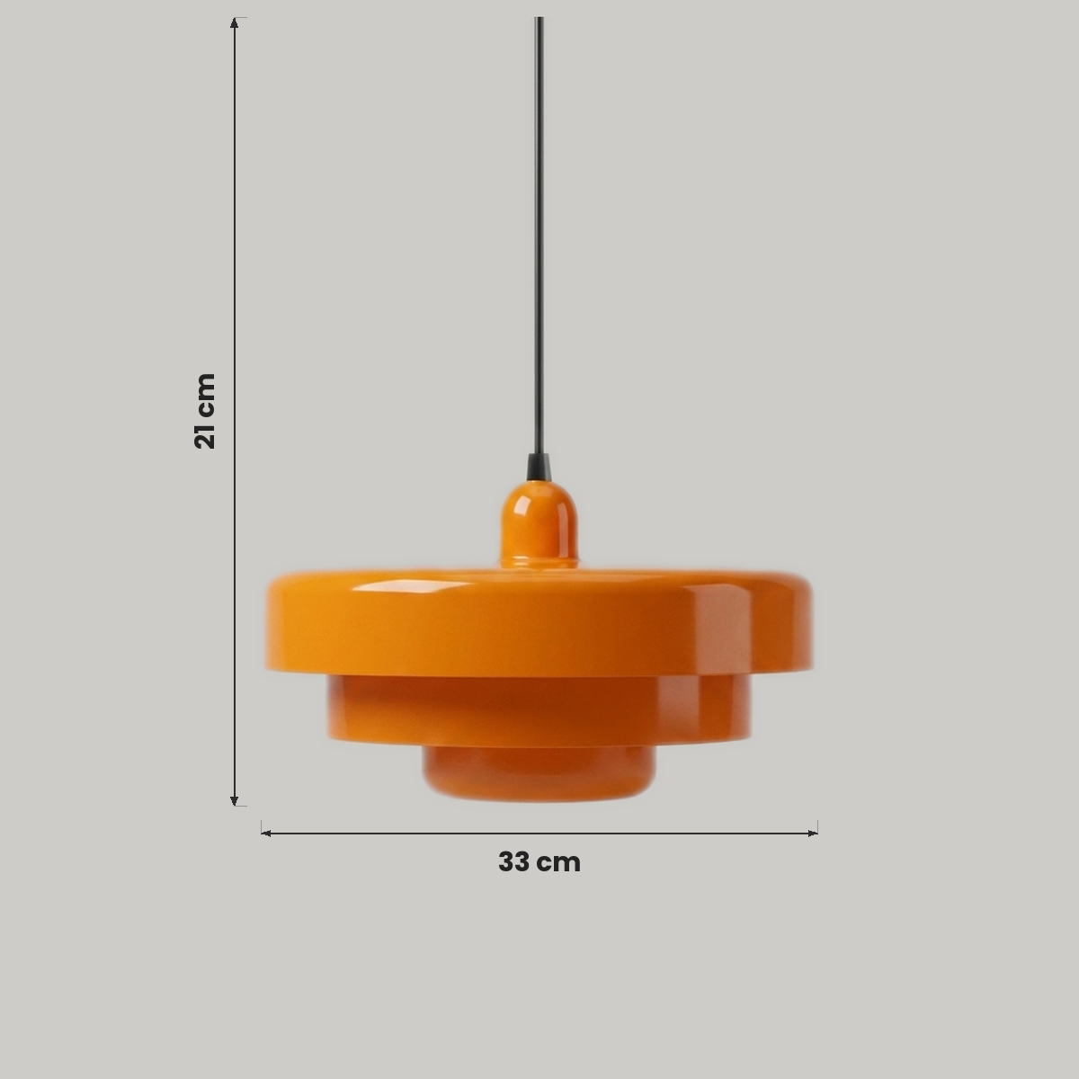 Pendente Retrô Urban Loft - medidas: Altura 21cm, Largura 33cm