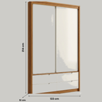 Guarda-Roupa Solteiro Chicago - medidas: Altura 214cm, Largura 133cm, Profundidade 51cm