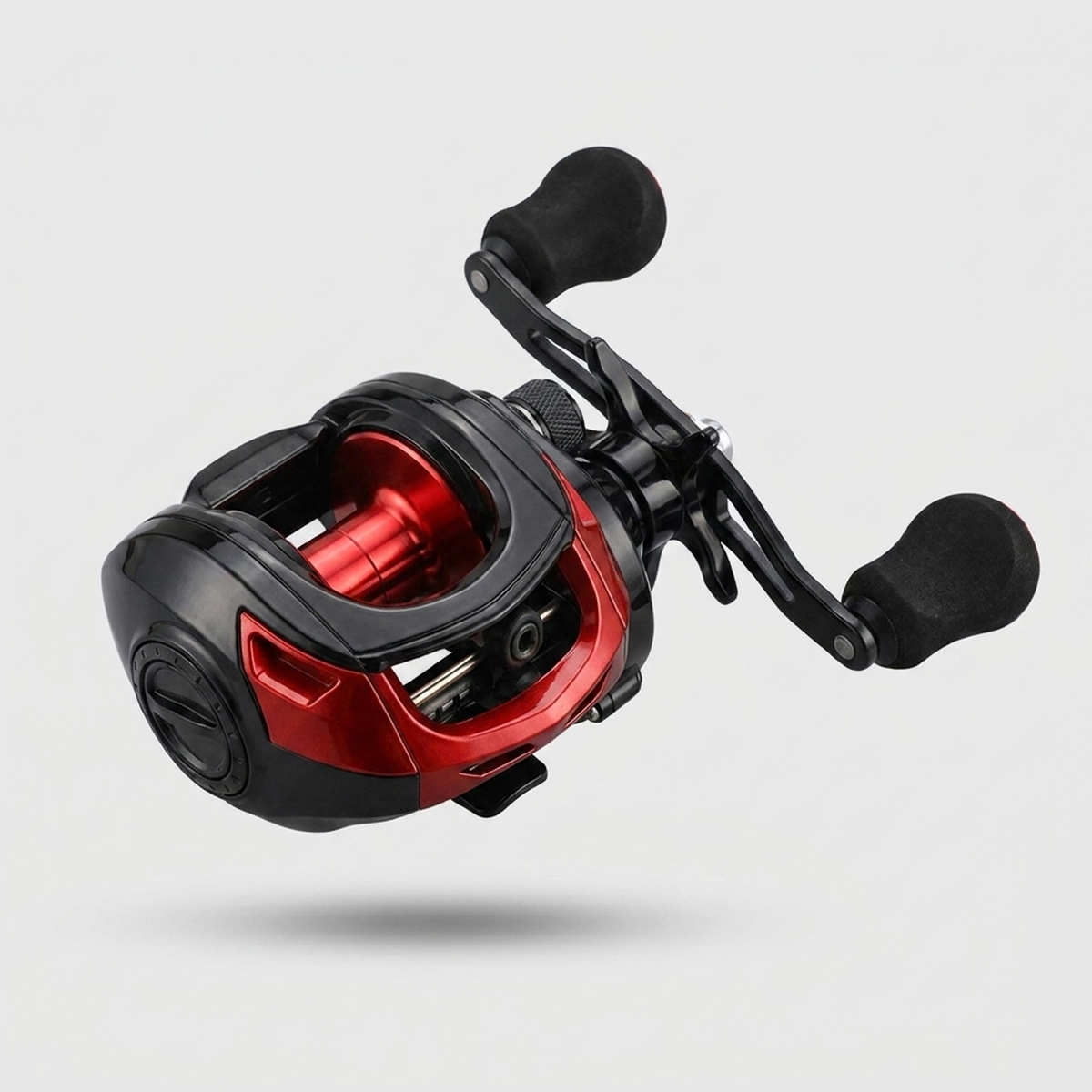 Carretilha de pesca FishPro AE-2000 com 13+1 rolamentos - vista frontal em fundo neutro