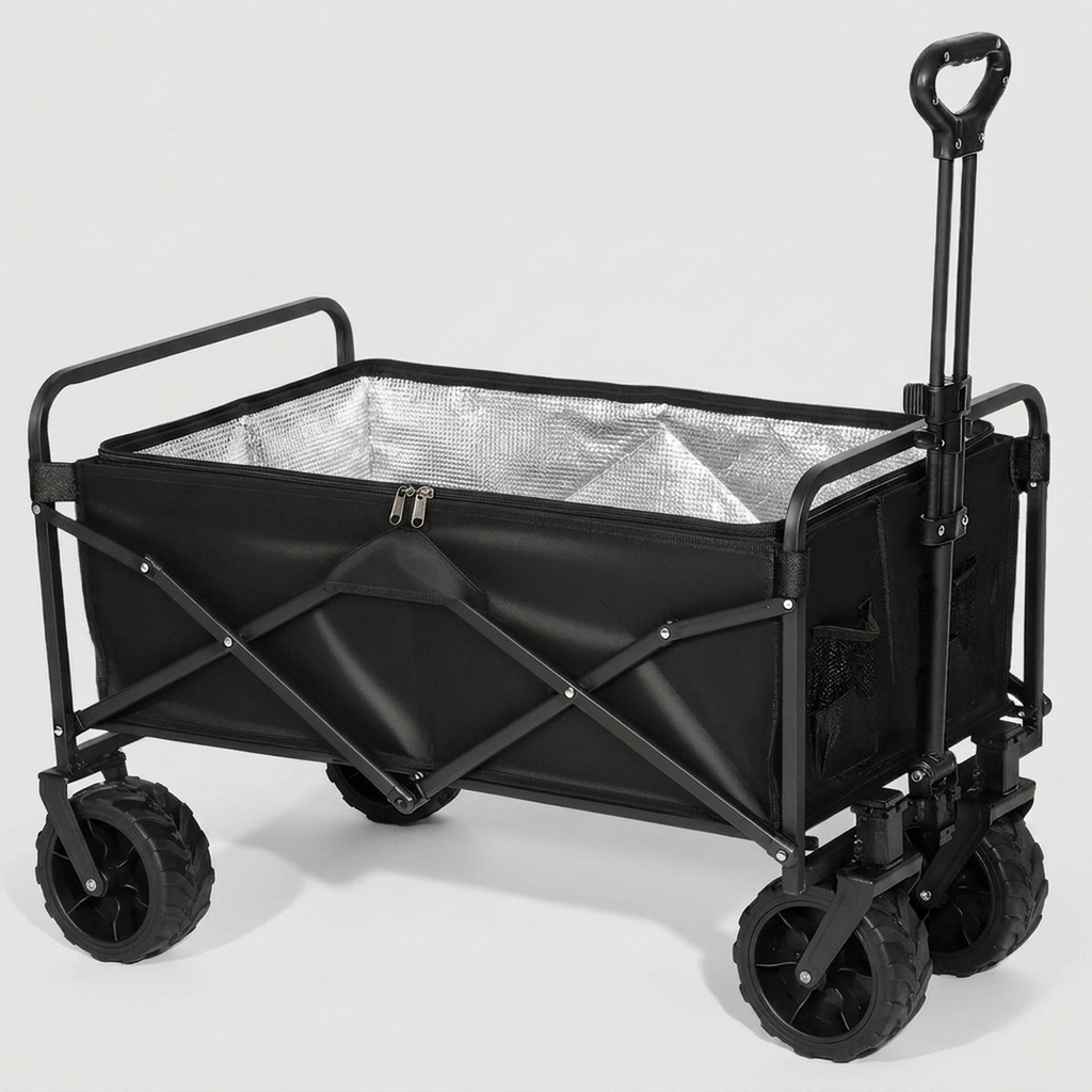 Carrinho de Piquenique EasyGo preto em fundo neutro