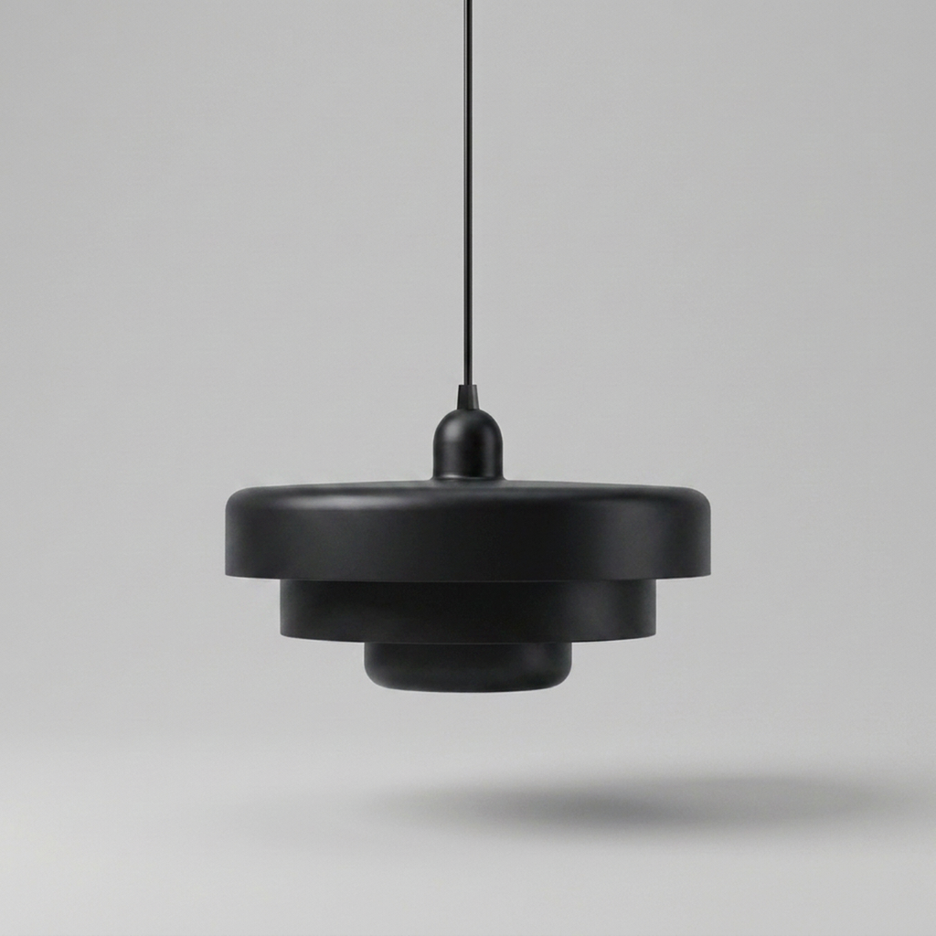 Pendente Retrô Urban Loft preto em fundo neutro