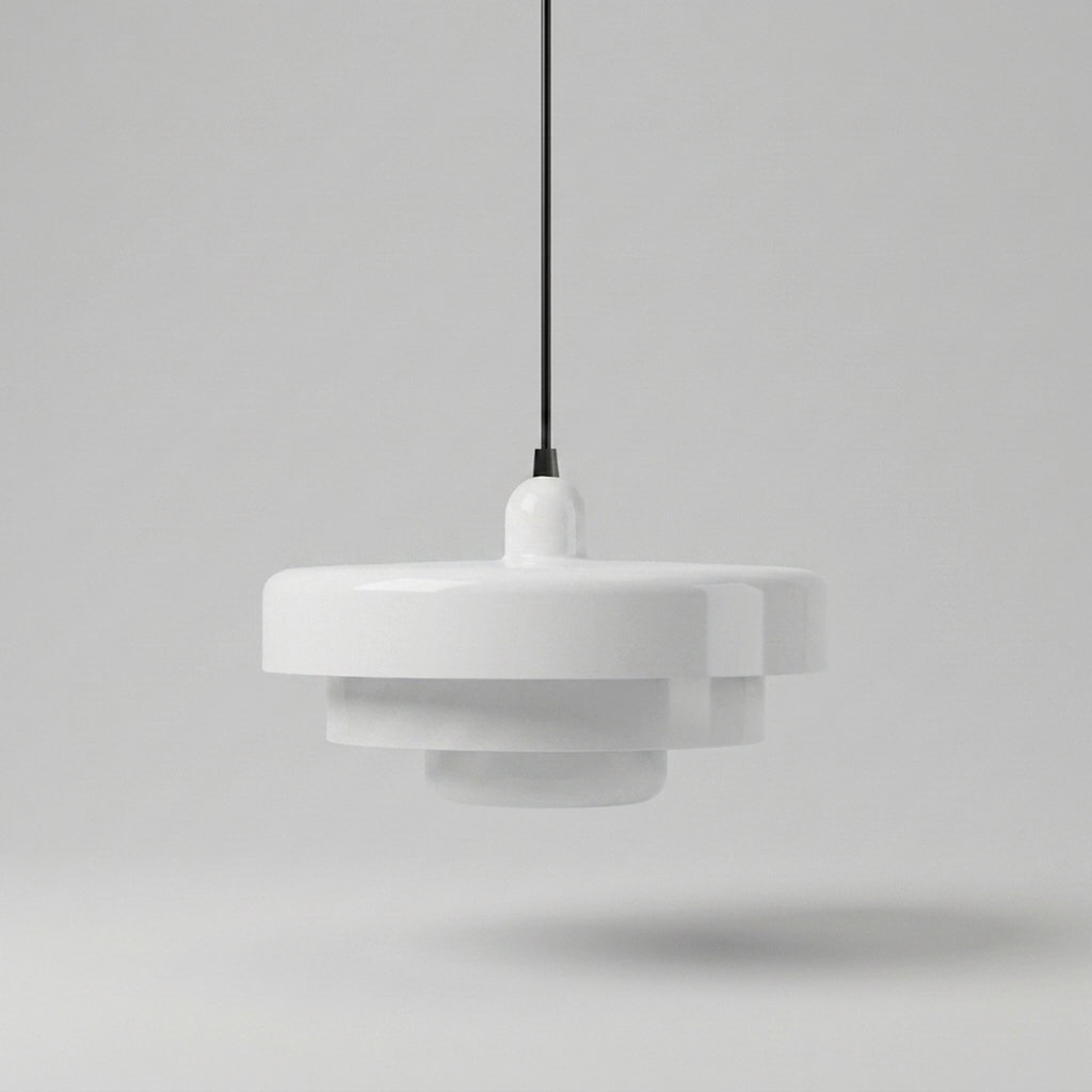 Pendente Retrô Urban Loft branco em fundo neutro
