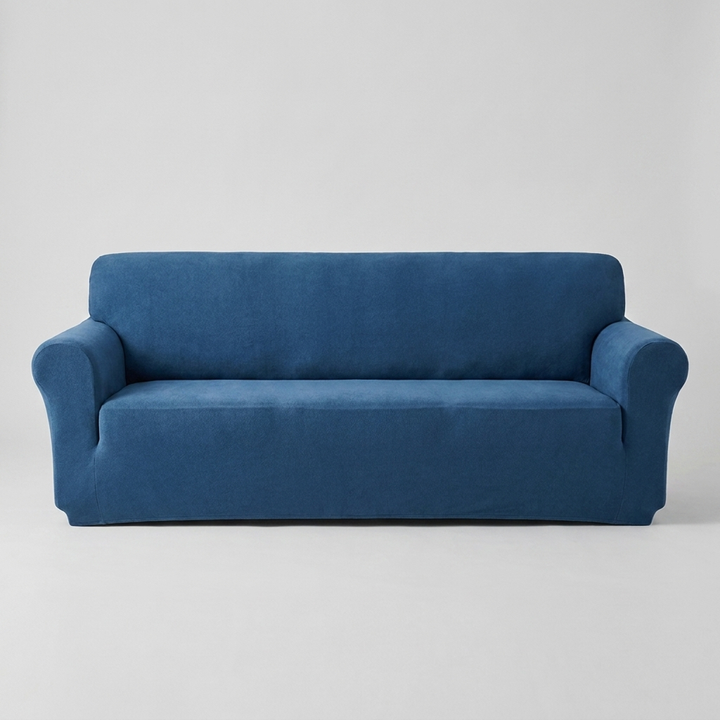 Capa de Sofá SofaBom azul em fundo neutro