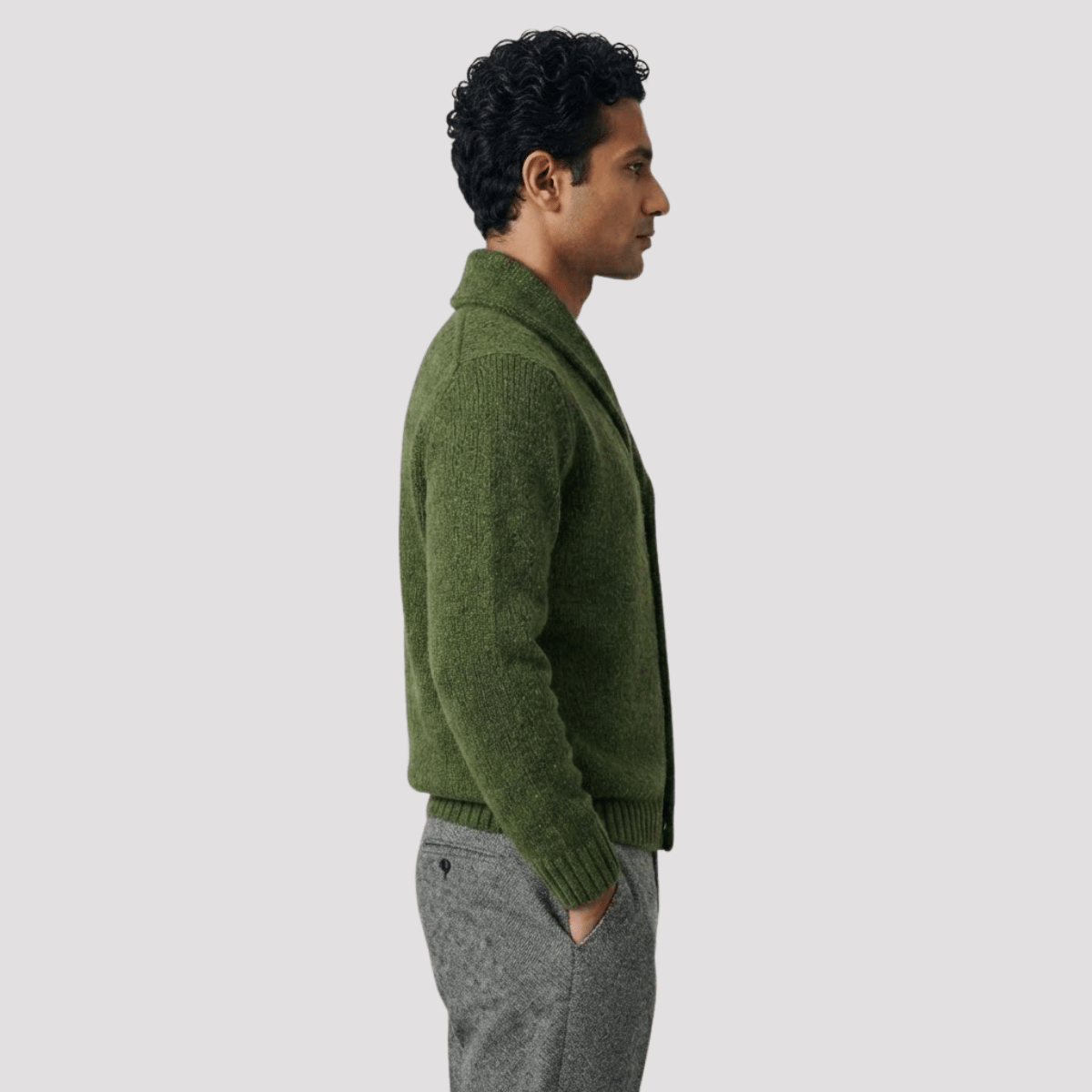 Cardigan Masculino de Tricot com Botão