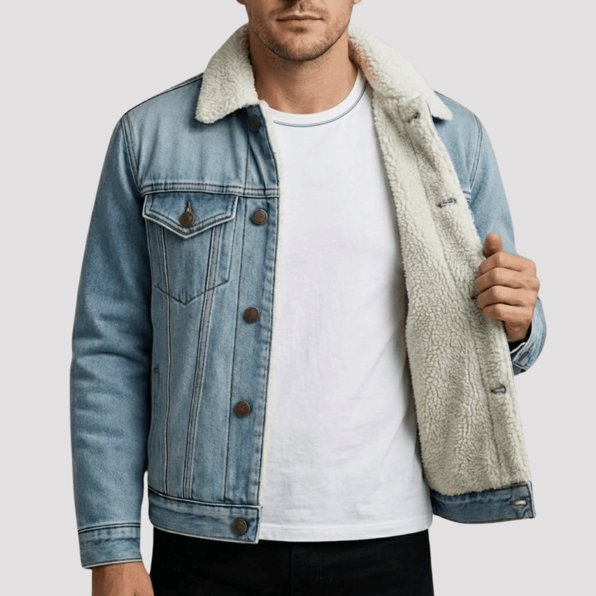 Jaqueta Jeans Masculina Forrada