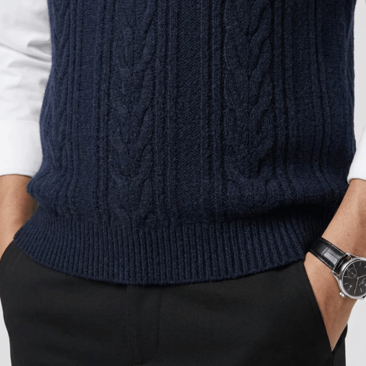 Colete Masculino de Tricot em Lã