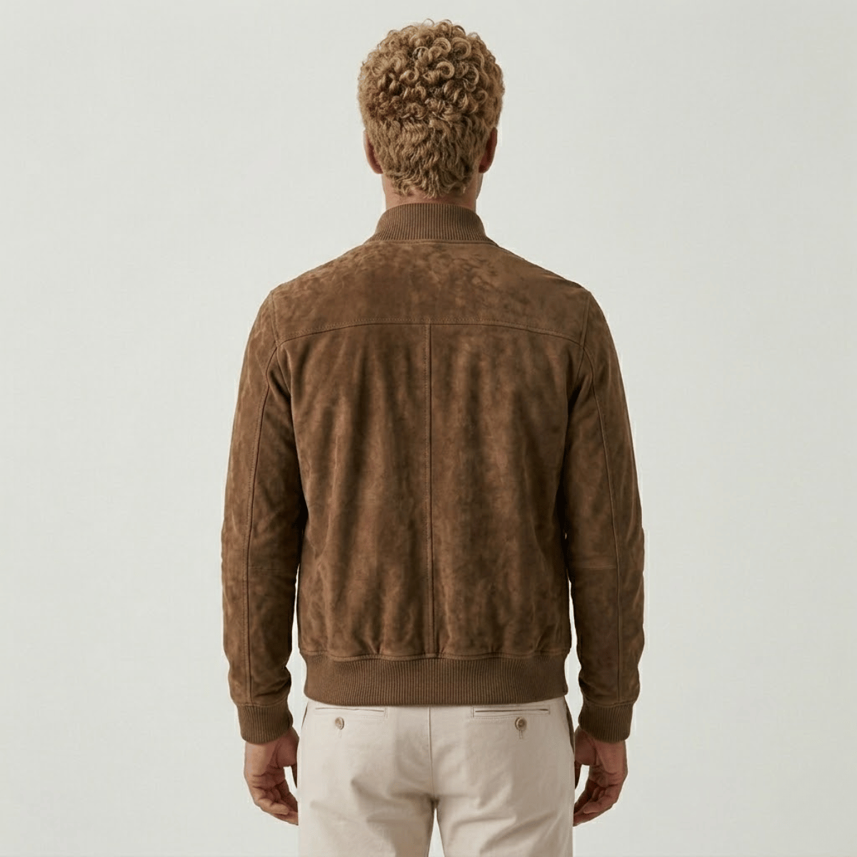 Jaqueta de Camurça Masculina com Ziper