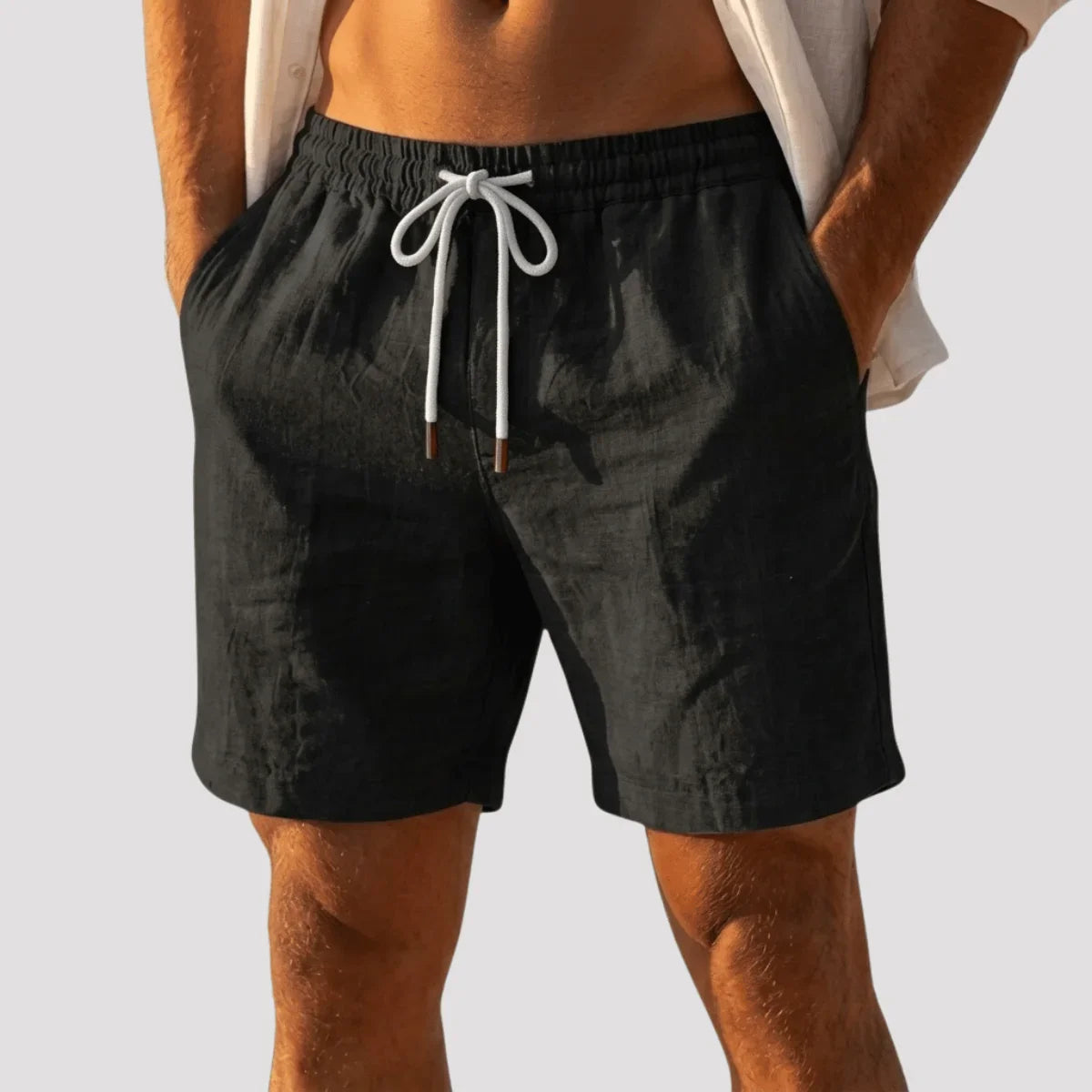 Bermuda de Linho Masculina Lisa