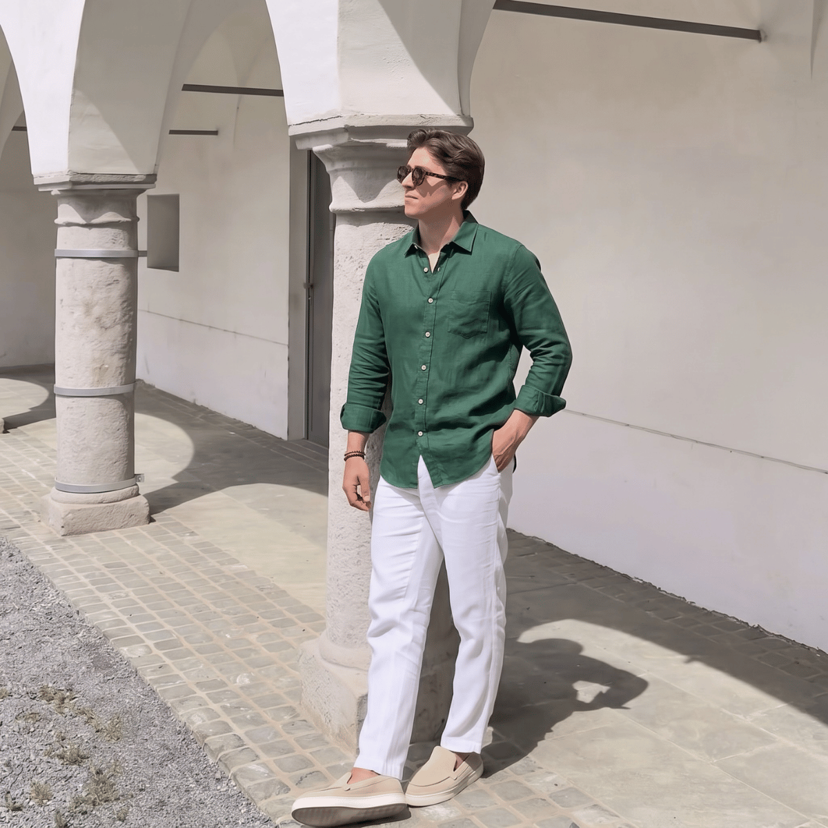 Camisa de Linho Masculina Manga Longa