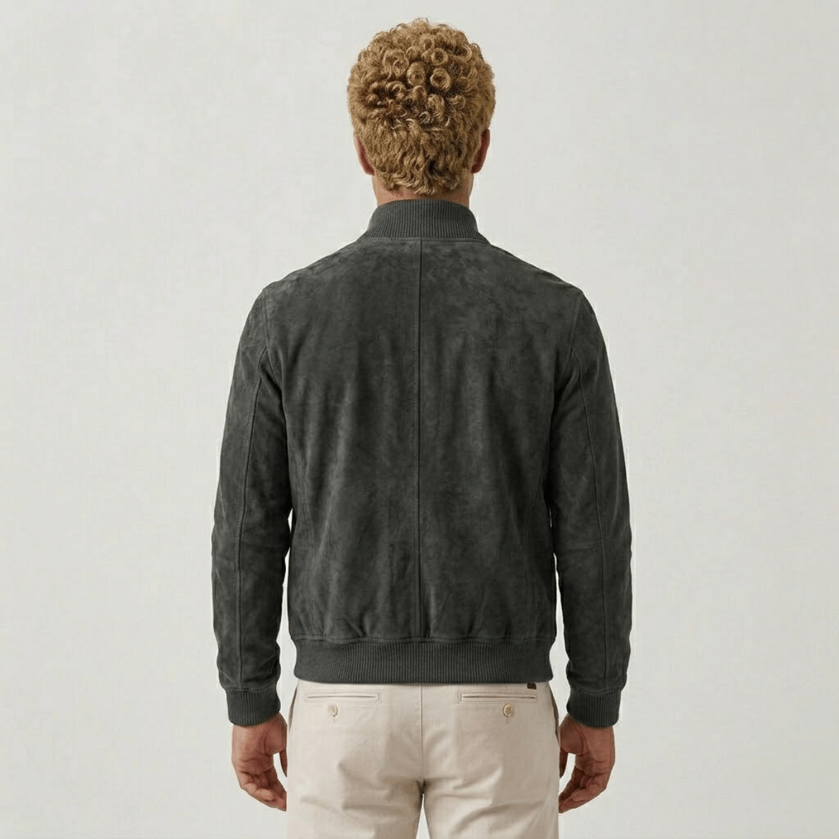 Jaqueta de Camurça Masculina com Ziper