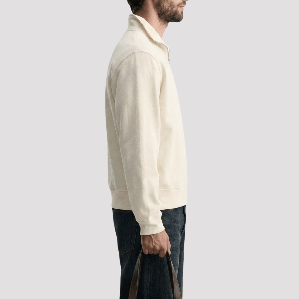 Suéter Quarter Zíp Masculino Liso