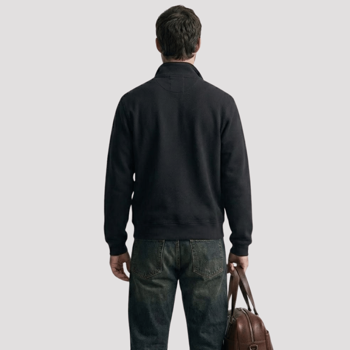 Suéter Quarter Zíp Masculino Liso