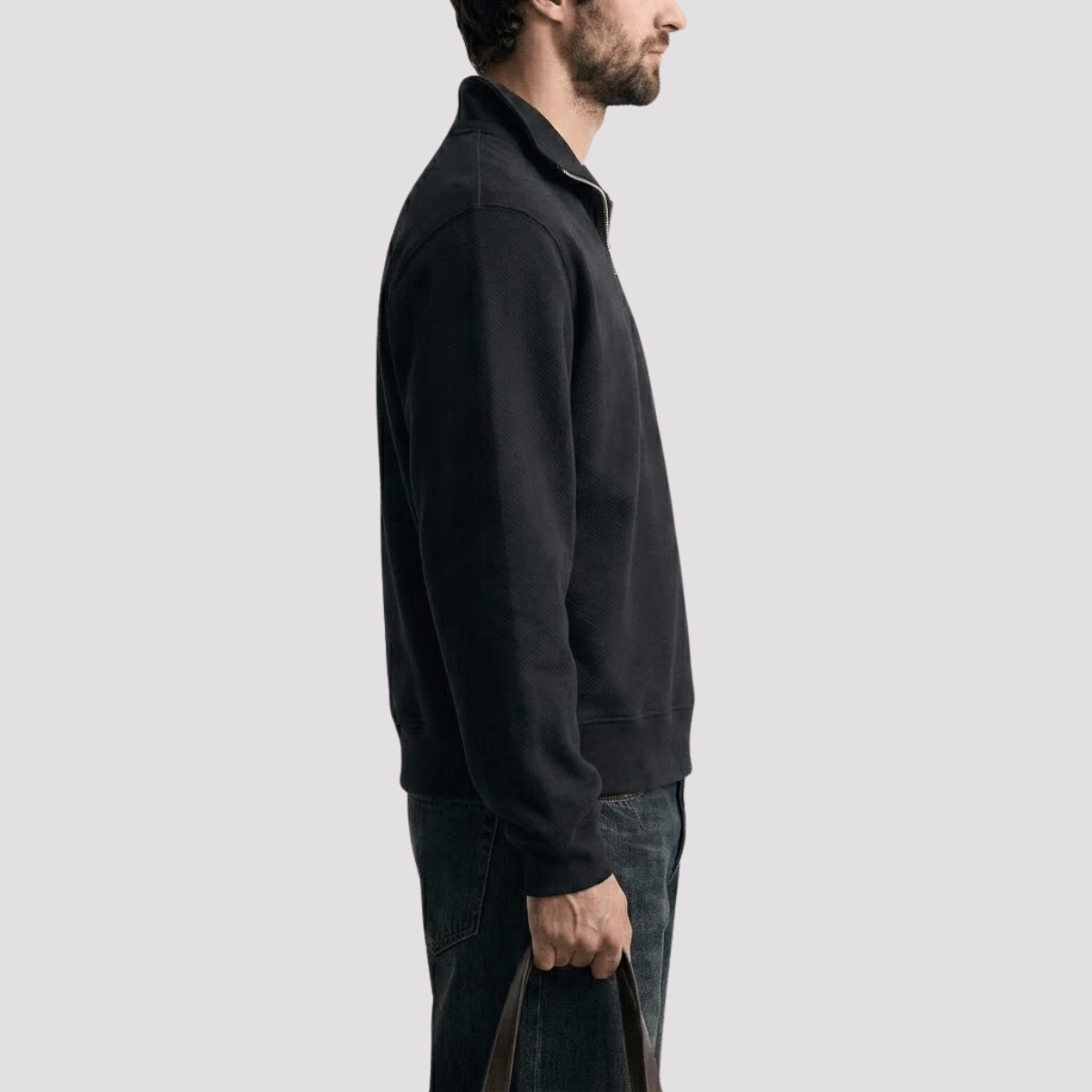 Suéter Quarter Zíp Masculino Liso