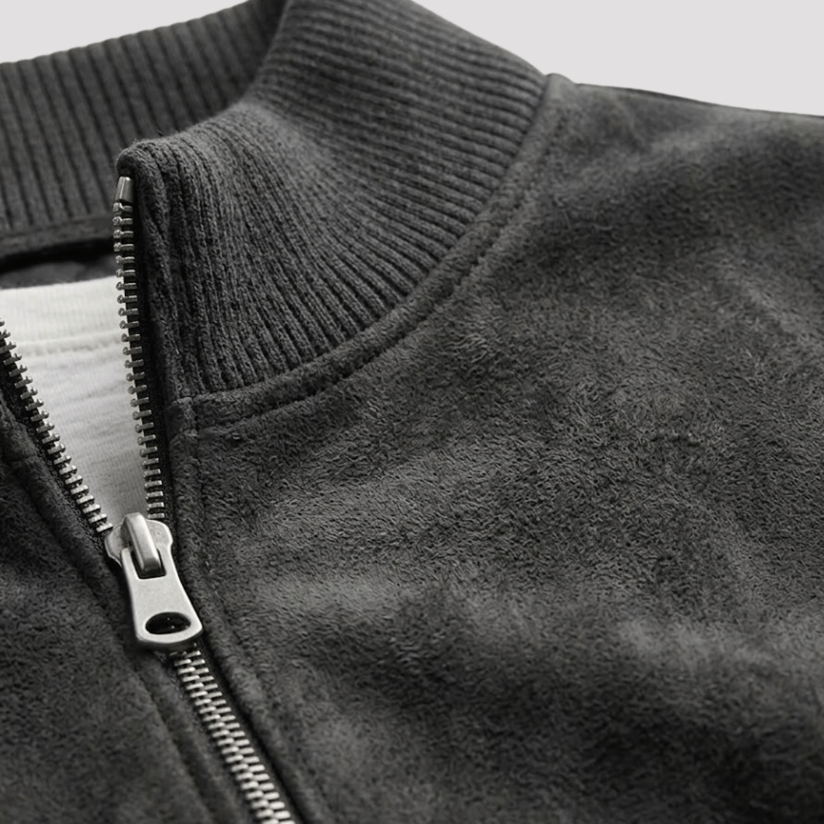 Jaqueta de Camurça Masculina com Ziper