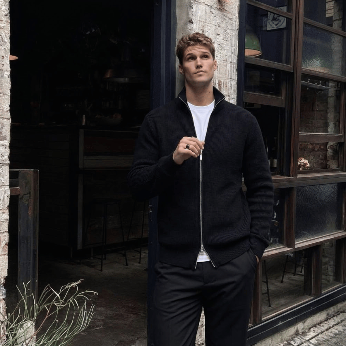 Cardigan Masculino de Tricot com Zíper