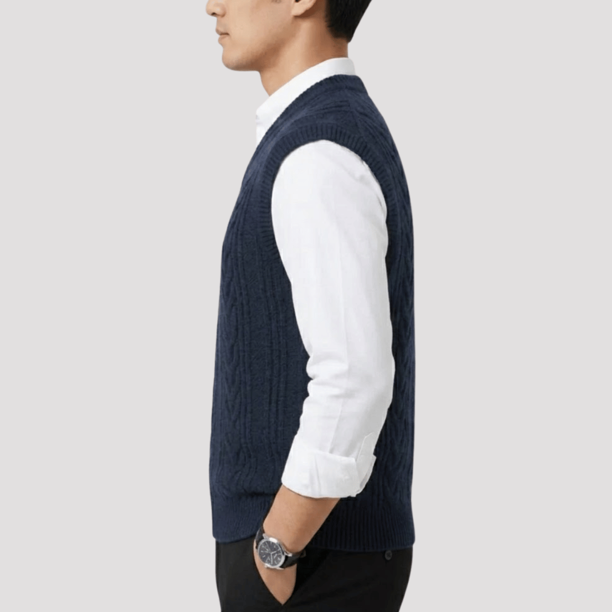 Colete Masculino de Tricot em Lã