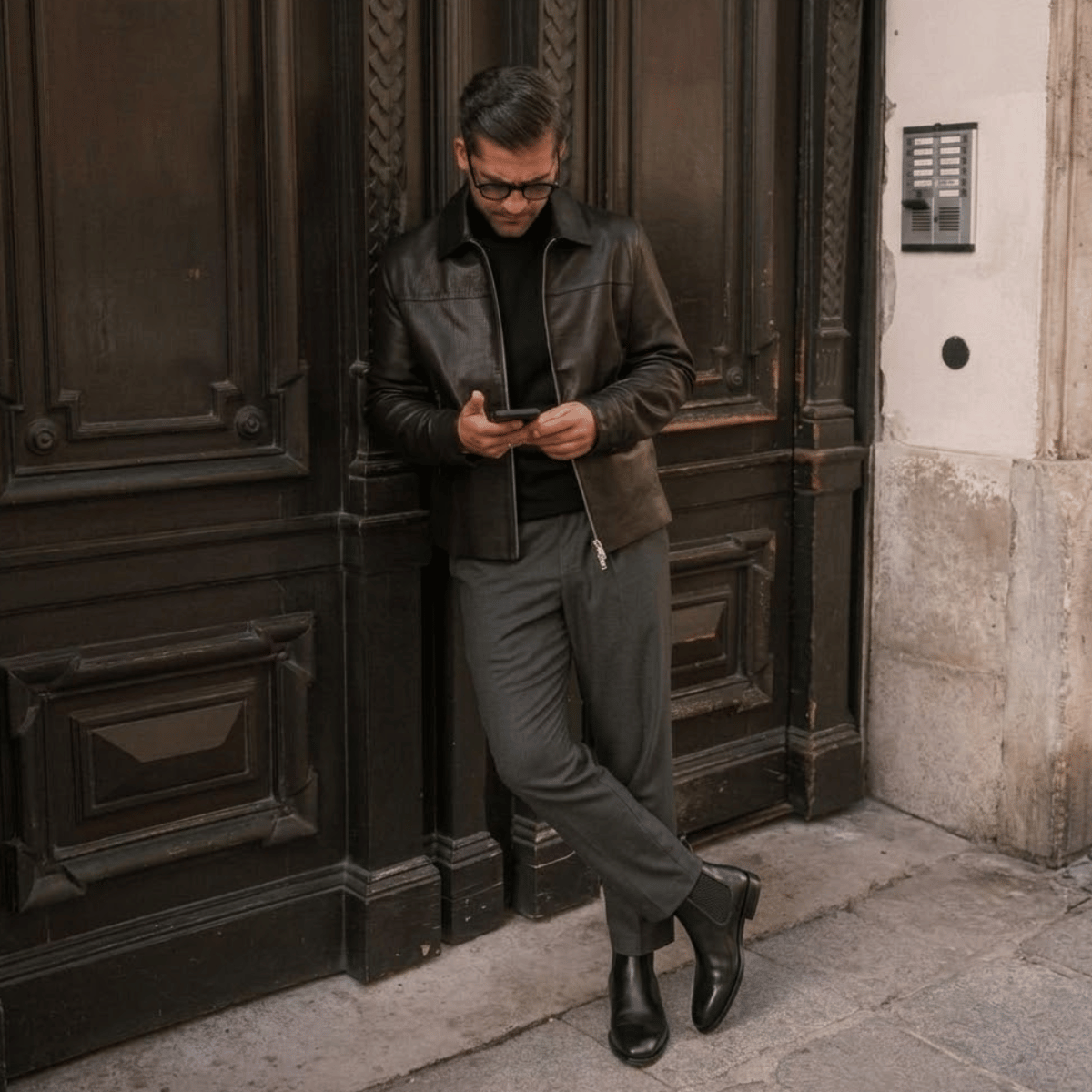 Bota Chelsea Masculina Preta com Salto