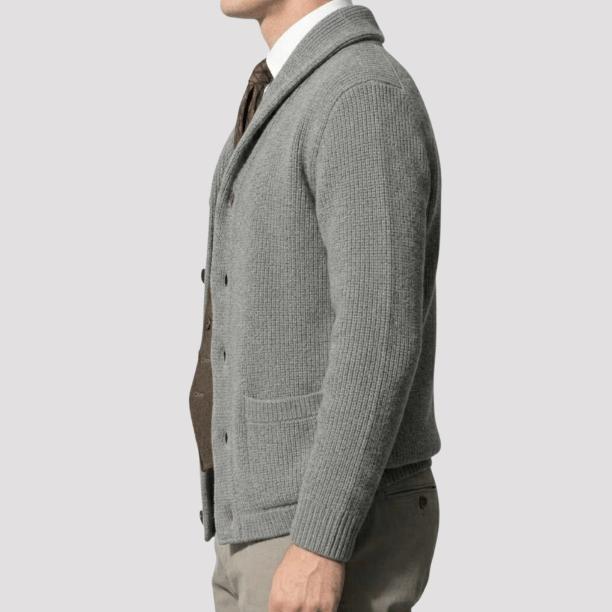 Cardigan Masculino Tricot Flanelado