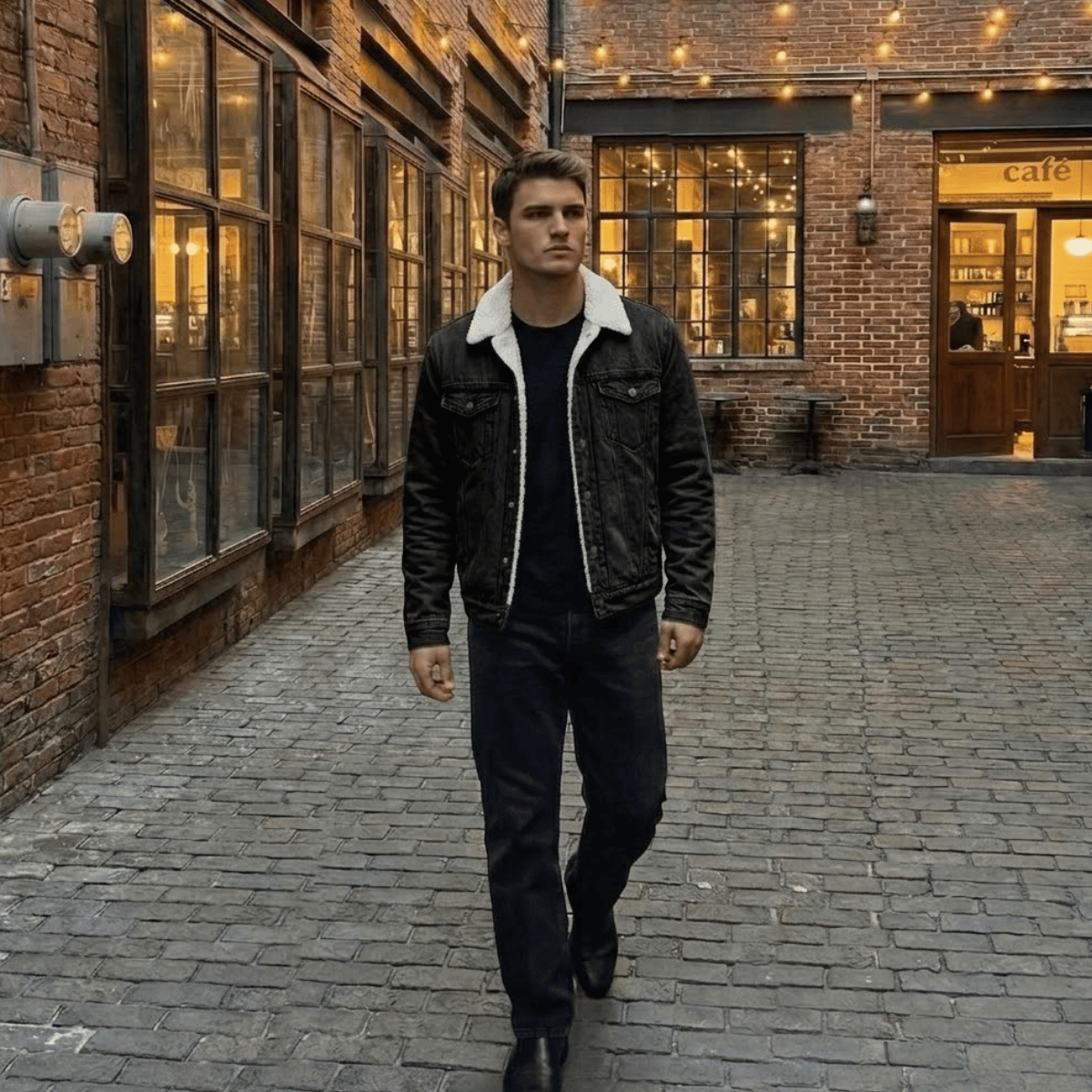 Jaqueta Jeans Masculina Forrada Preta