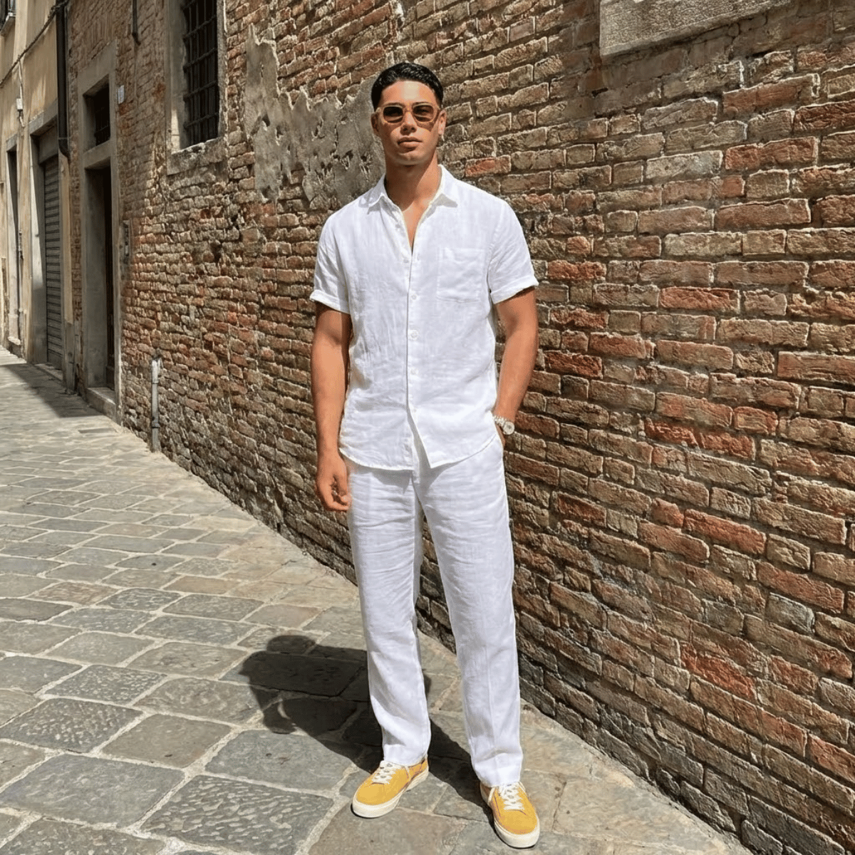 Camisa De Linho Masculina Lisa