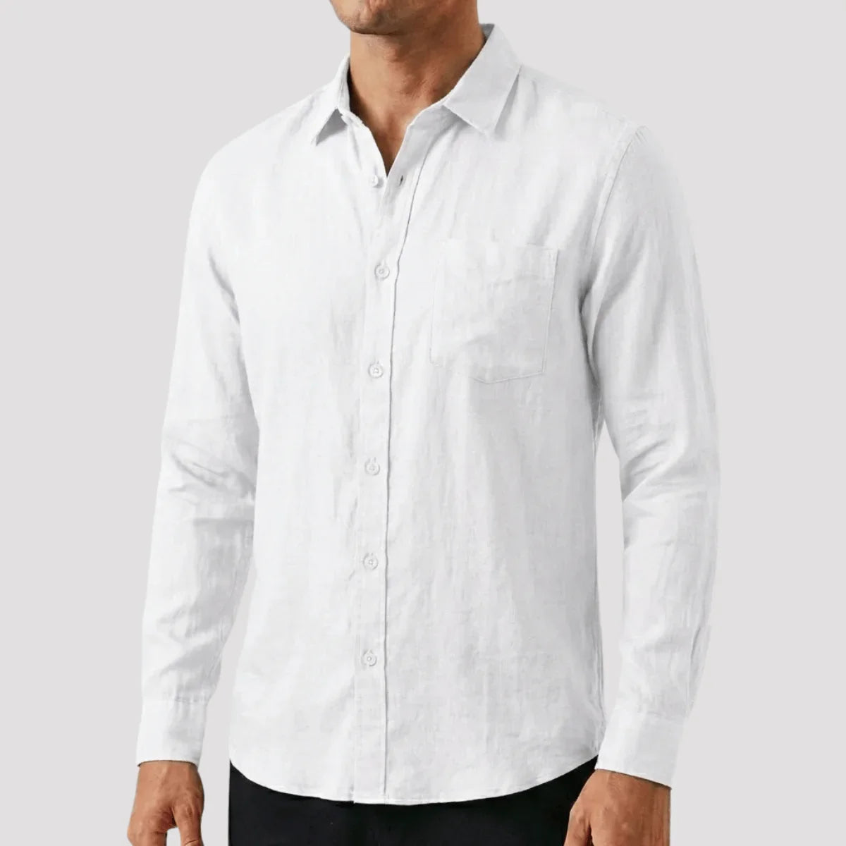 Camisa de Linho Masculina Manga Longa