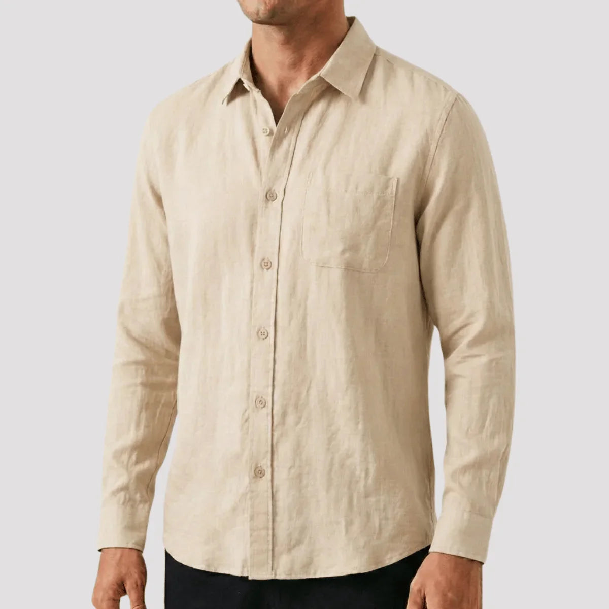 Camisa de Linho Masculina Manga Longa