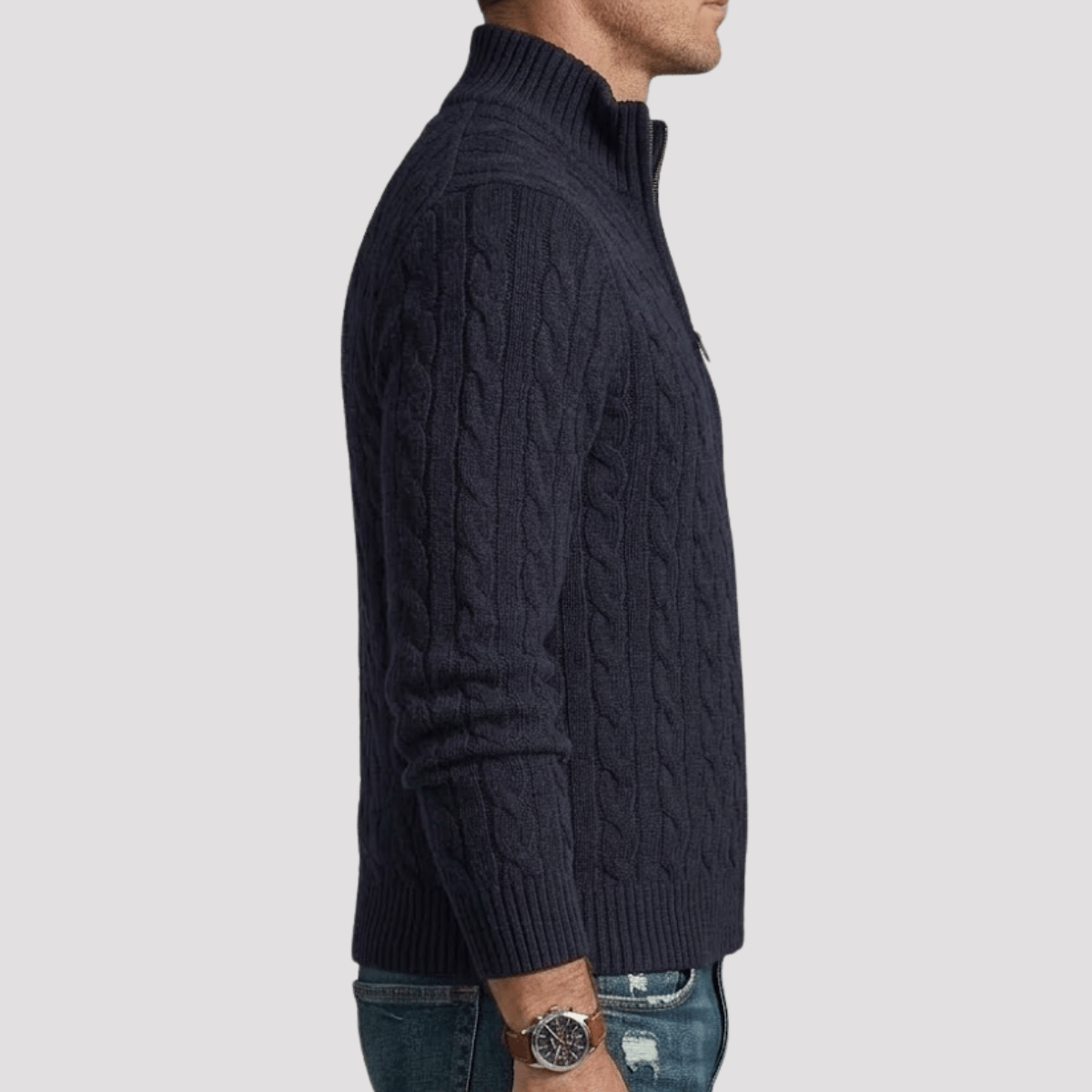 Suéter Quarter Zip Masculino Texturizado