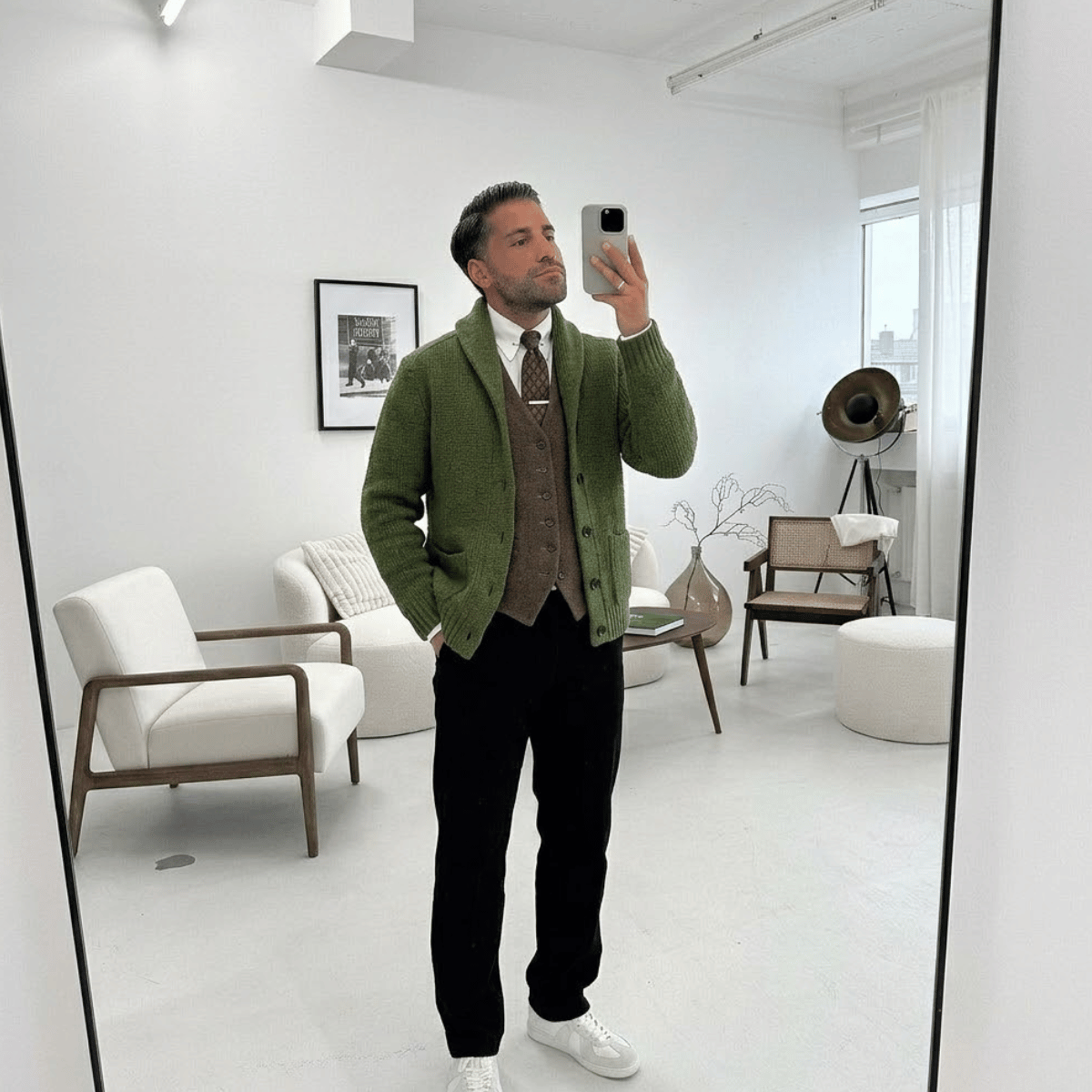 Cardigan Masculino de Tricot com Botão