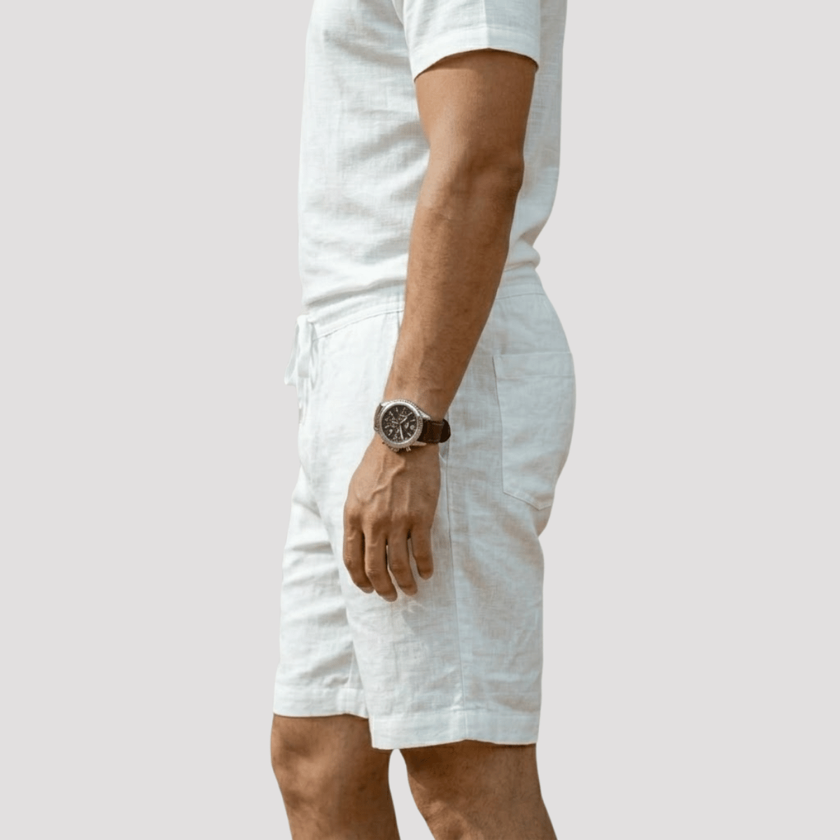 Bermuda de Linho Masculina Branca