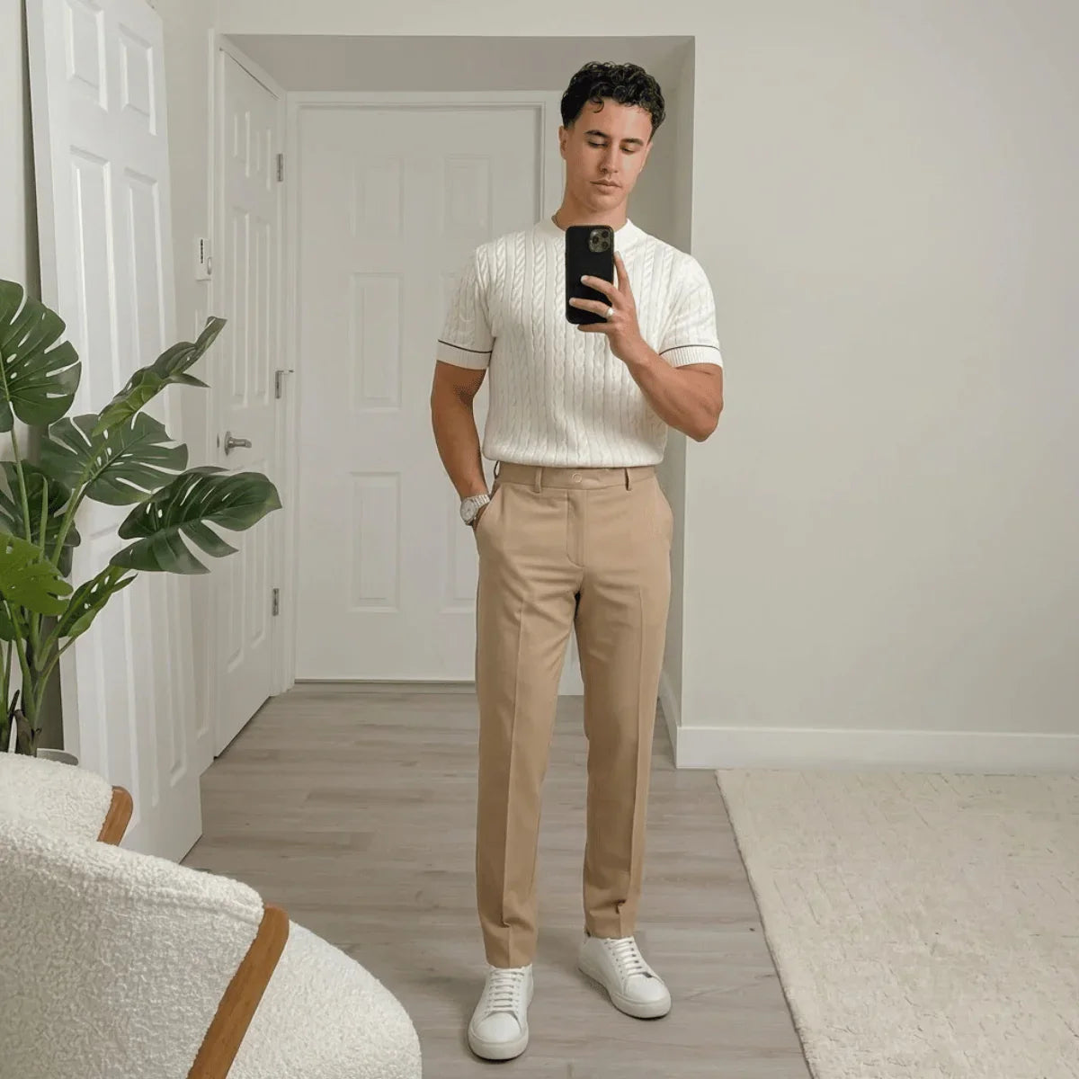 Calça de Alfaiataria Masculina Casual