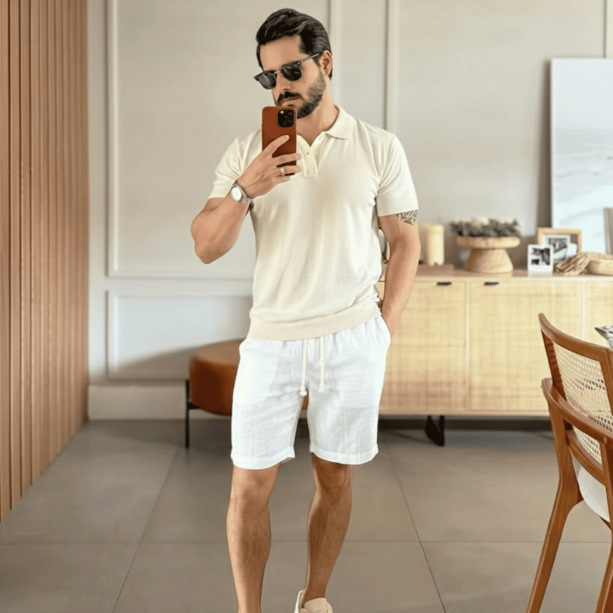 Bermuda de Linho Masculina Branca