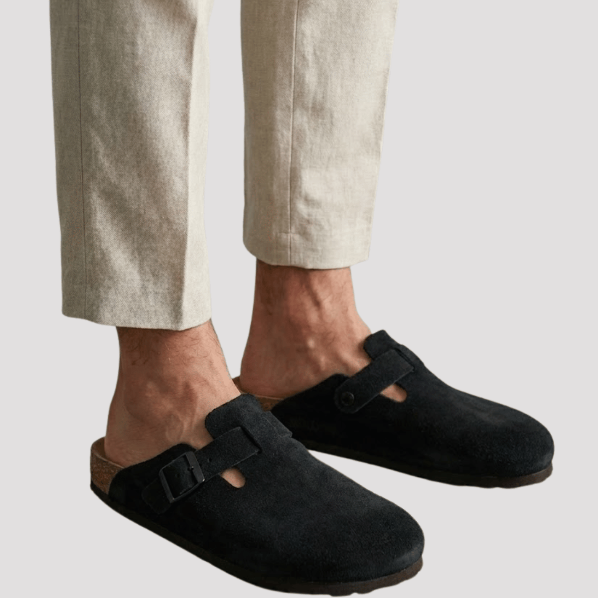Sandália Clog Maculina de Camurça