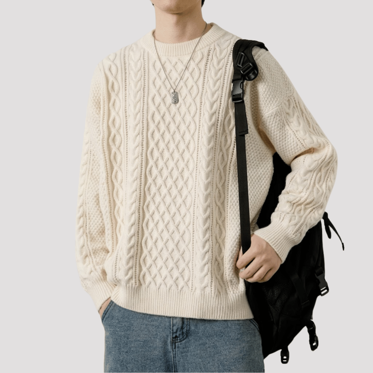 Suéter Masculino Vintage Texturizado