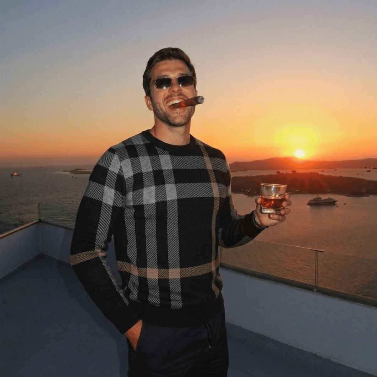 Suéter Masculino Listrado de Lã