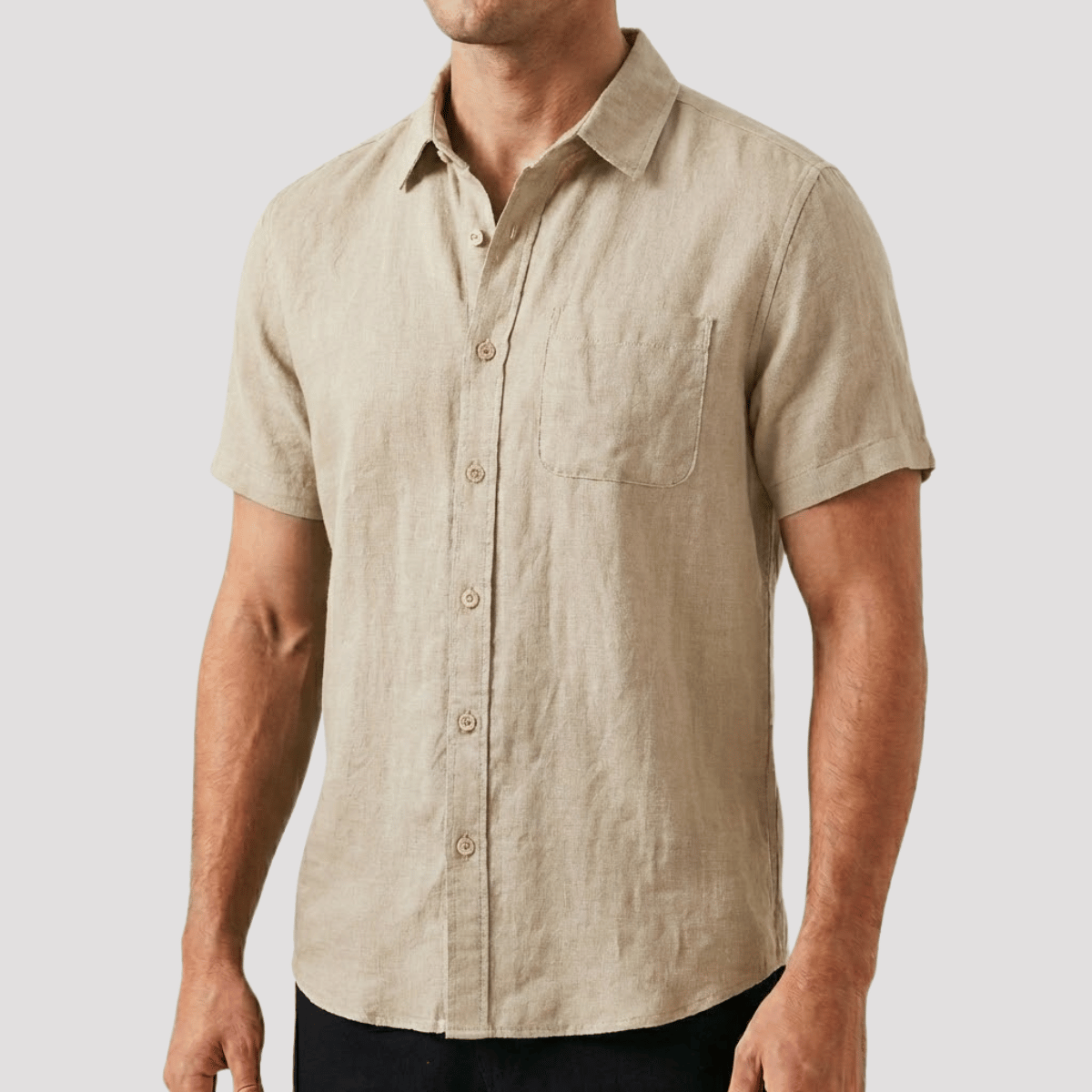 Camisa De Linho Masculina Lisa